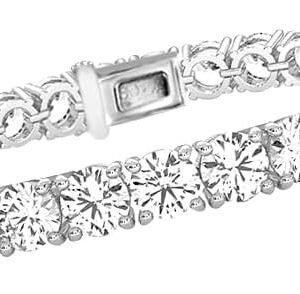 Diamond2Deal 14k Gold Round Cut Lab Grown Diamond Tennis Bracelet (1ct to 10ct, Color-D, Clarity- VS) 7 inch
