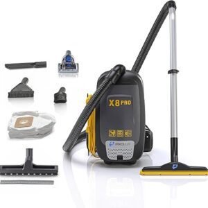 Prolux X8 Pro Backpack Canister Vacuum, Cleaner Air with 4 Stage Filtration, Super-Suction Power, 50' Power Cord, Adjustable Straps, Gadgets Galore...