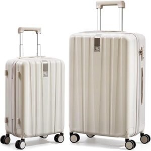 Hanke Luggage Sets 2 piece Carry On Luggage with Wheels PC Hard Shell Suitcases Lightweight Checked Travel Luggage Large Travel Suitcase Woman Men...