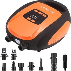 Paddle Board Pump Electric Portable, SUP Pump for Paddleboard, 20PSI Air Compressor with Auto-Off, Deflation Function and 12V DC Car Connector for...